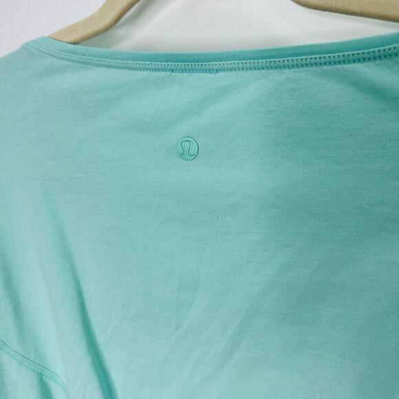 Lululemon Back in Action Long Sleeve Pima Cotton Dress in Blue Wild Mint size 4 - Picture 8 of 8